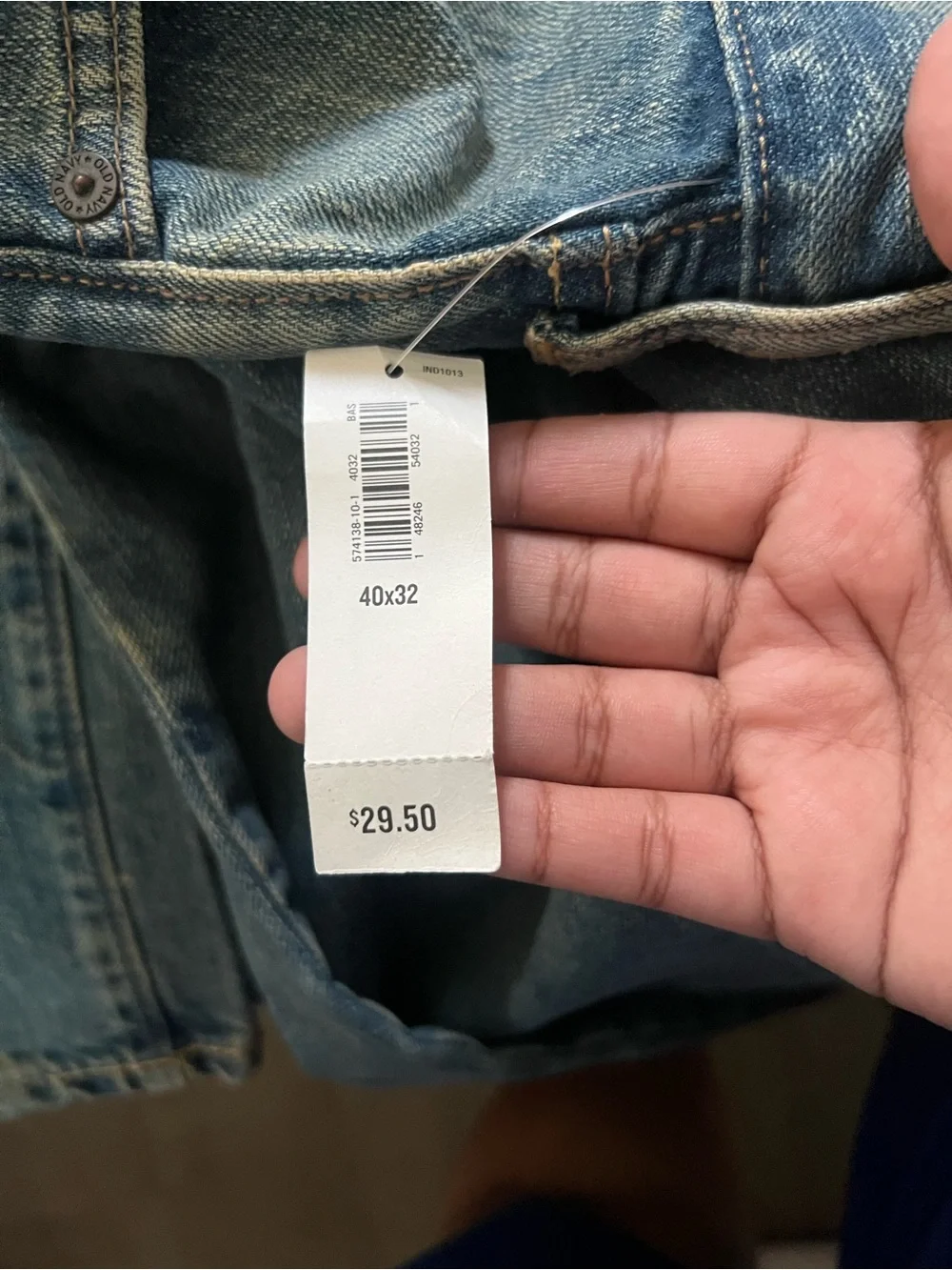 Old Navy Men's Medium Blue Relaxed Straight Jeans